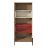 Manhattan Comfort 350621 Joy 5- Shelf Bookcase in Red and Off White 